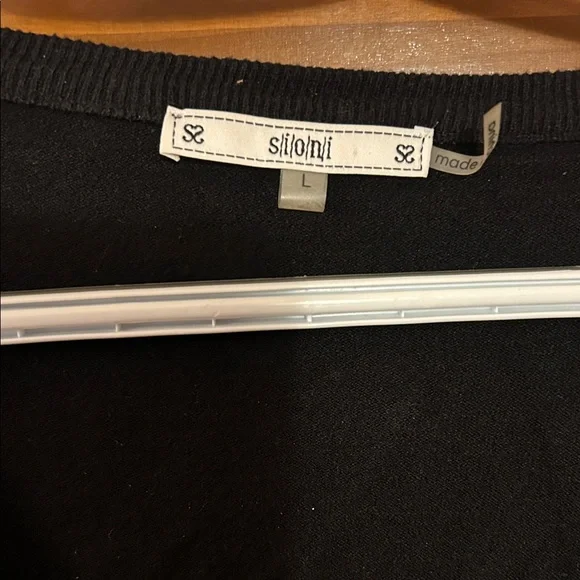 Sioni Black Cardigan with Silver Accents - Picture 2 of 2